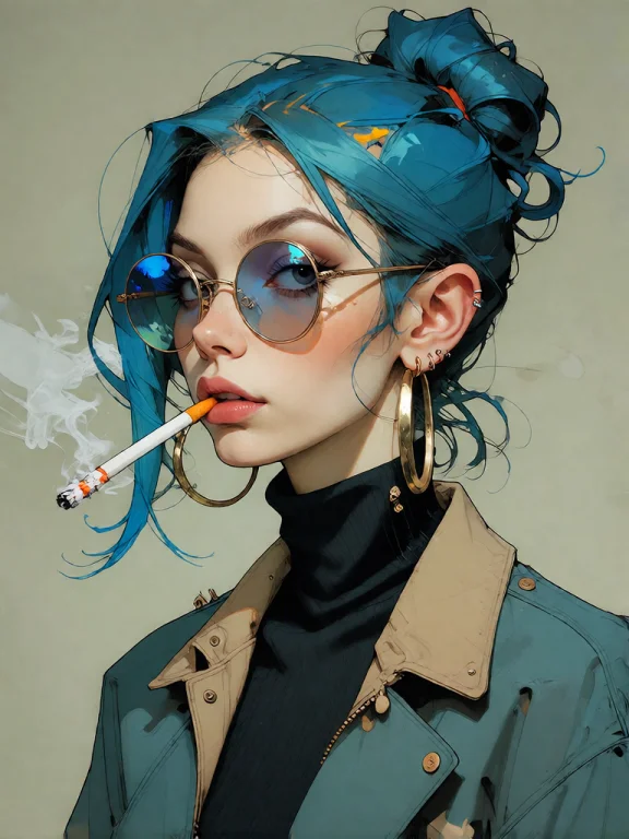 Bradhamel Art Style. A Confident Young Woman With Dark Skin...