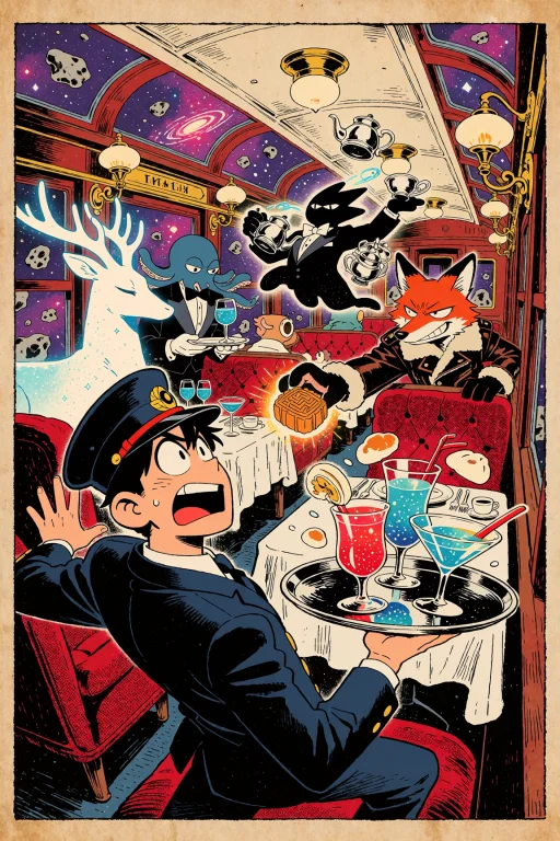 A Surreal And Whimsical Showa-era Gekiga Manga Illustration...