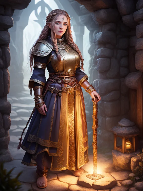 Award Winning Digital Art Of A Dwarven Cleric Woman, Braided...