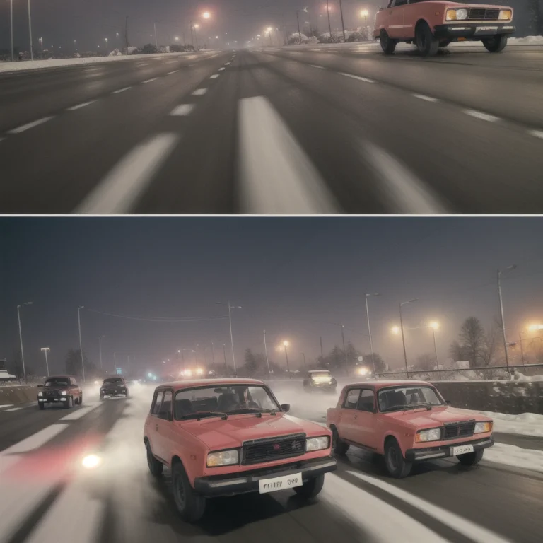 Poster For Movie, Drifting In Motion, Road Turn, Several Mod...