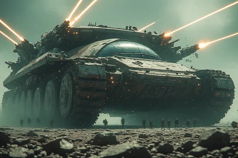 Masters Media, So-vehicles - Citadel-class Tank An Epic Low-... — SDXL AI Prompt: (Masters Media, SO-Vehicles - Citadel-Class Tank) an epic low-angle hero shot of...