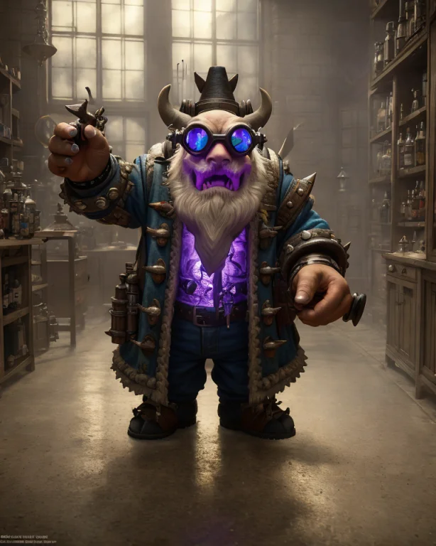 Gothic And Crazy Mad Alchemist Brewing Hazardous Potions In...