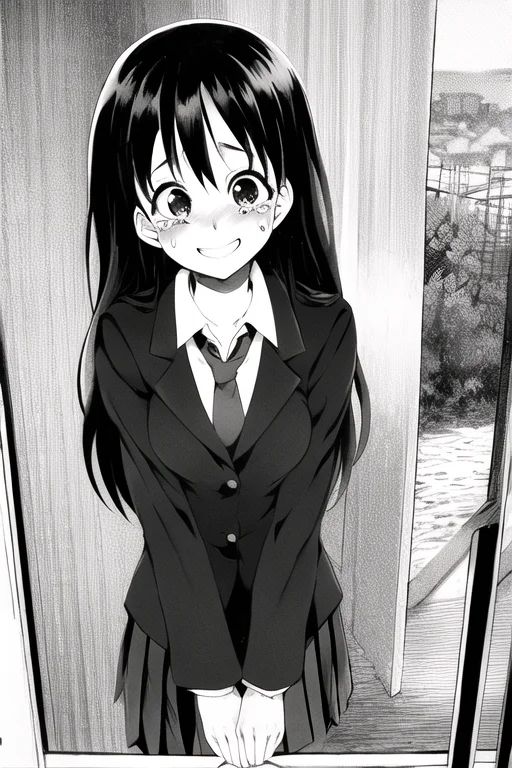 177013v2, 1girl, Black Hair, Long Hair, School Uniform Jacke...
