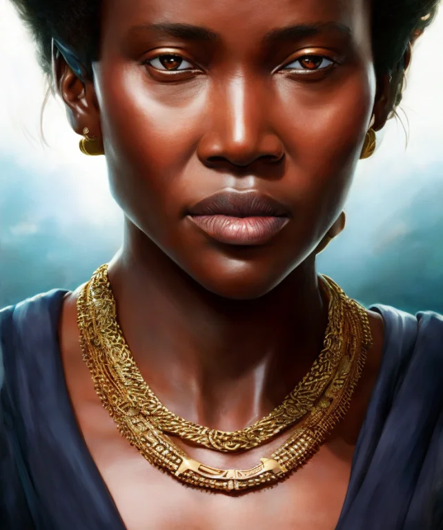 The Kenyan Queen, Detailed Face, Realistic Eyes, Looking At...