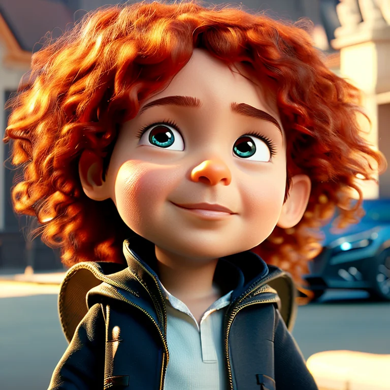 Cinemahelper, Cute Boy With Curly Hair Cycling Through The M...