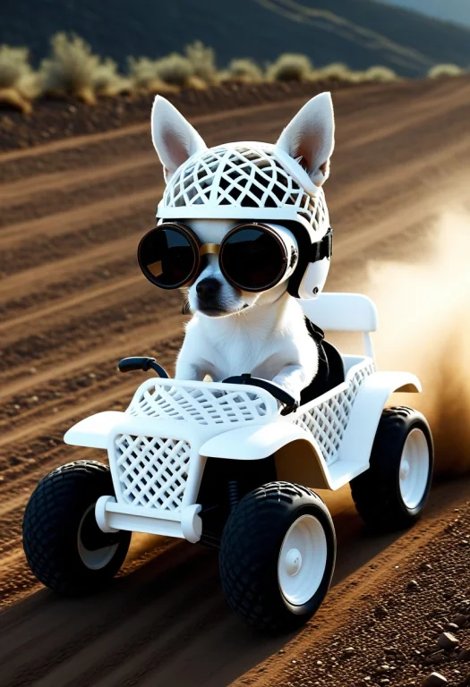 From Side, Closeup Small Cute Matte White Lattice Vehicle Ma...