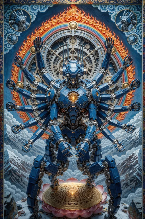 Science Fiction, Tibetan Thangka Painting, A Towering Twenty...