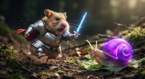 Hyperrealistic Macro Photograph Of An Impossibly Cute, Chubb... — Stable Diffusion AI Prompt: Hyperrealistic macro photograph of an impossibly cute, chubby Golden Hamster dre...