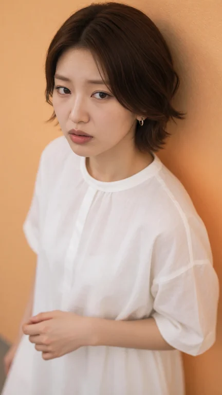 Close-up Shot Of 00h5unhy3, Wearing White Dress, She Has Tuc...