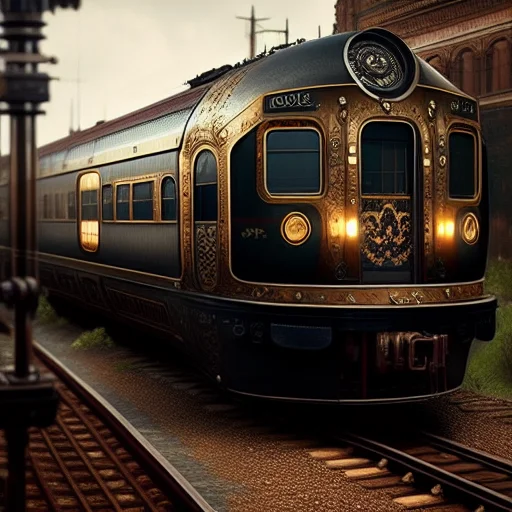 Dreamlikeart Steampunk Trein, Insane Details, Intricate Deta...