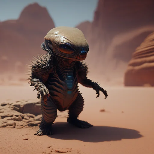 A Beautiful Tiny Cute Desert Alien Animal, Artstation Digita...