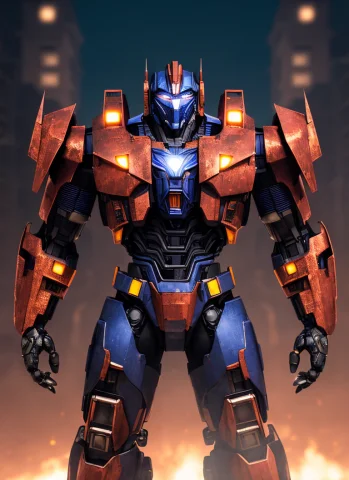 Night Scene, Upper Body Portrait Of Giant Opt-6000 With Mout... — Stable Diffusion AI Prompt: (night scene), upper body portrait of giant opt-6000 with mouthplate, detailed a...