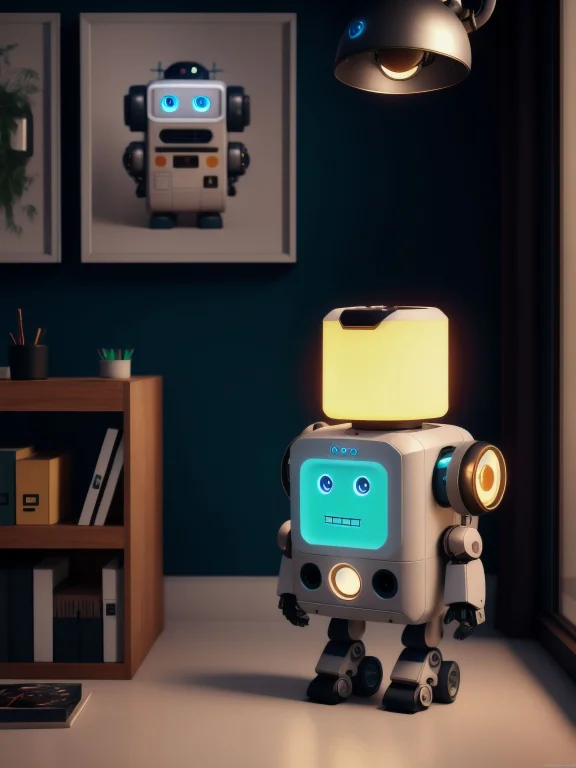 Electronic Robot And Office, Unreal Engine, Cozy Indoor Ligh...