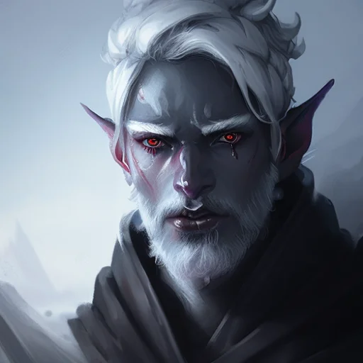 Close-up Portrait Of A Hot Drow Person, Frostpunk, Fantasy,...