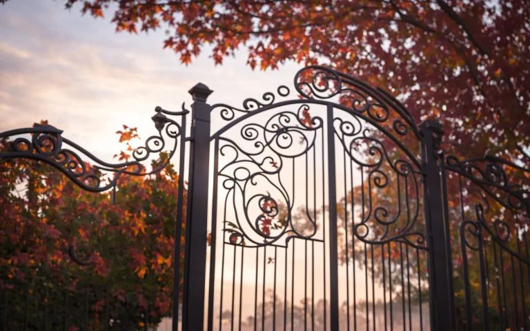 A 3d Render Of A Moody Photograph Of A Ornate Iron Gate In A...
