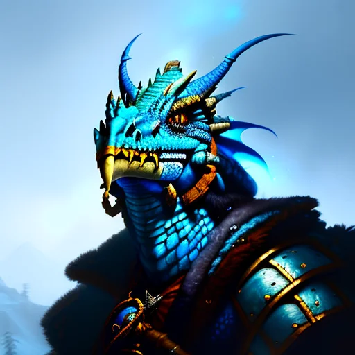 Portrait Of A Olmec Wild Blue Yonder Dragonbornperson, Fanta...