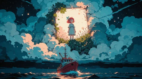 Nature, Zidiusart, Cel-shaded Comic Illustration, Starry Nig... — Stable Diffusion AI Prompt: Nature, zidiusArt, cel-shaded comic illustration, starry night sky packed with t...