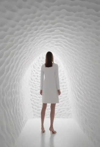 An Impossible Geometric Figure Shaped Like A Graceful, Other... — SDXL AI Prompt: An impossible geometric figure shaped like a graceful, otherworldly humanoid scu...