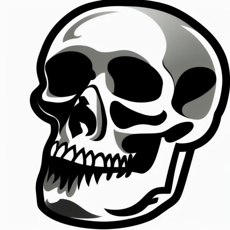Realistic Skull, Cartoon