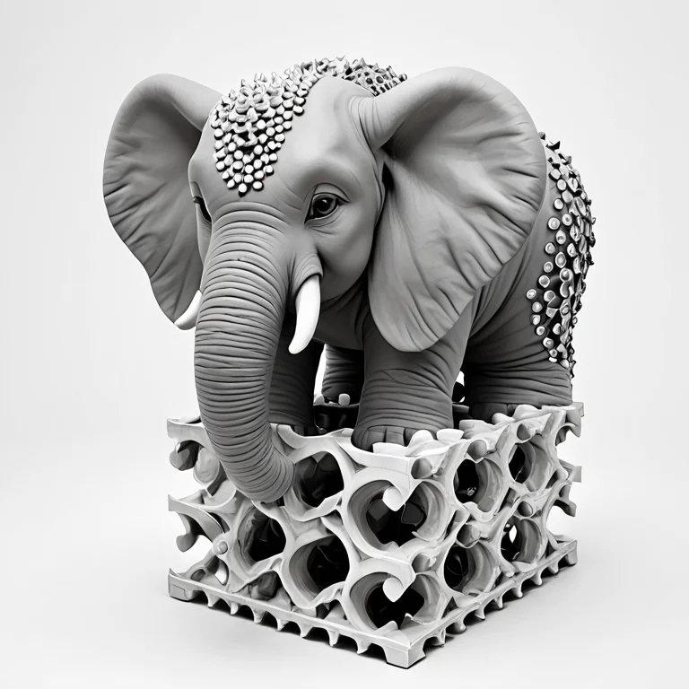Score9, Score8up, Score7up, An Elephant, Full Body, Solo, Gy...