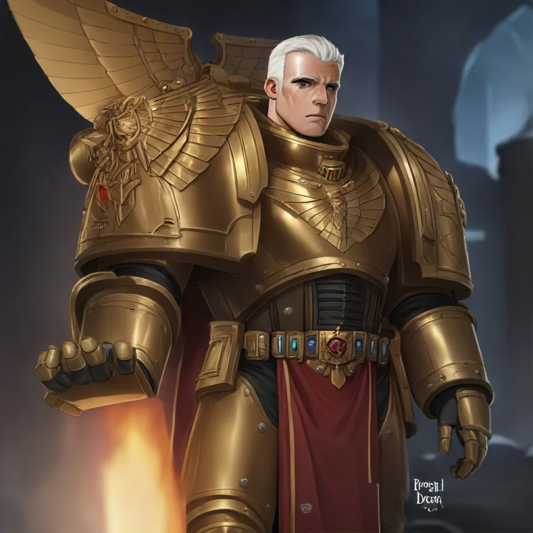 Rogal Dorn, 1boy, Armor, Power Armor, Solo, Primarch, White...