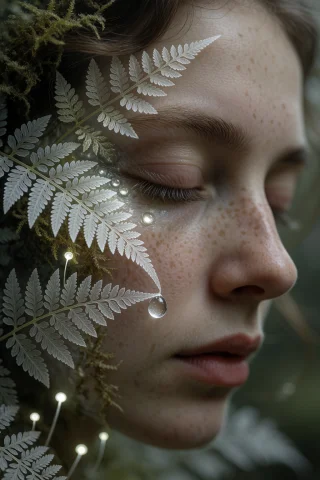 9. Macro Magical Realism Photography, Extreme Close-up Of A... — Stable Diffusion AI Prompt: 9. macro magical realism photography, extreme close-up of a 36-year-old woman's...
