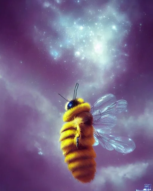 Science Fiction High Tech Alien Beeez, Matte Oil Painting, S...