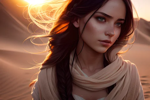 Young Gypsy Woman Looking Over Shoulder At Viewer, Tiny Tran... — Stable Diffusion AI Prompt: young gypsy woman looking over shoulder at viewer, tiny transparent shawl, ((par...