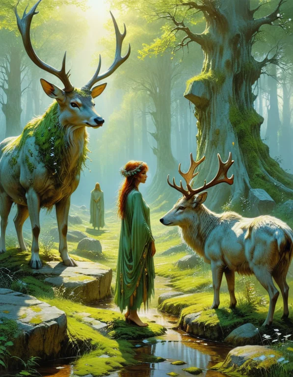 Shapeshifter Druid Mid-transformation, Part Human Part Anima...