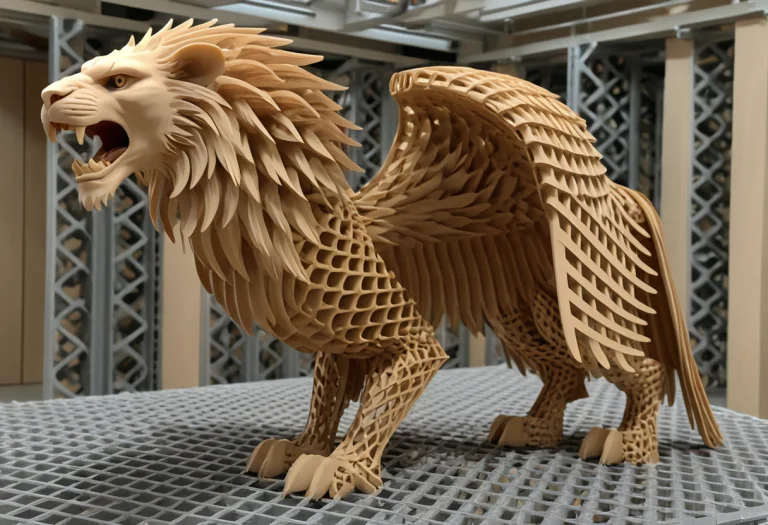 Lion With Eagle Wings, Lattice Structure, Meme, Masterpiece1...