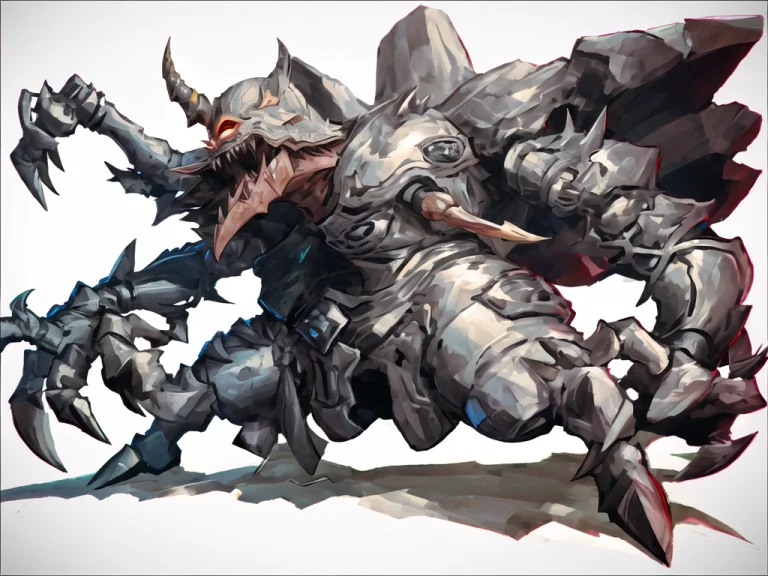 Absurdres,solo1.4,monster,crab, Gradientbackground, Spikes,c...