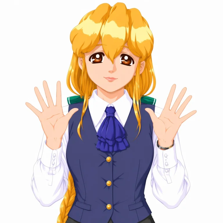 Marian Wearing A Uniform, Facing The Viewer With Both Hands...
