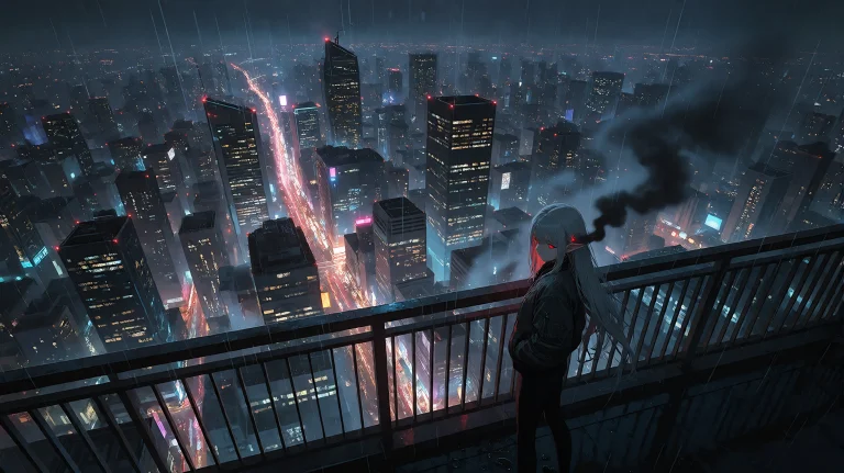 A Cinematic Wide Semi-anime Establishing Shot Of A Modern Me...