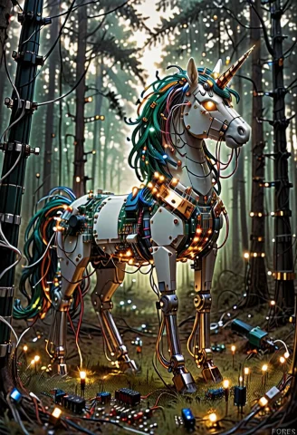 Transistors Unicorn In Fores — SDXL AI Prompt: Transistors unicorn in fores