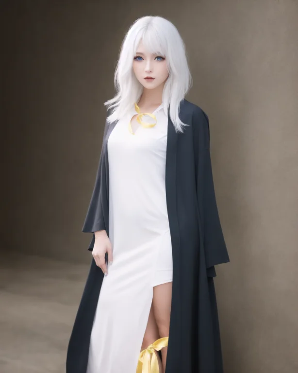 Masterful, White Hair, Blue Eyes, Full Body, White Shirt, 1g...