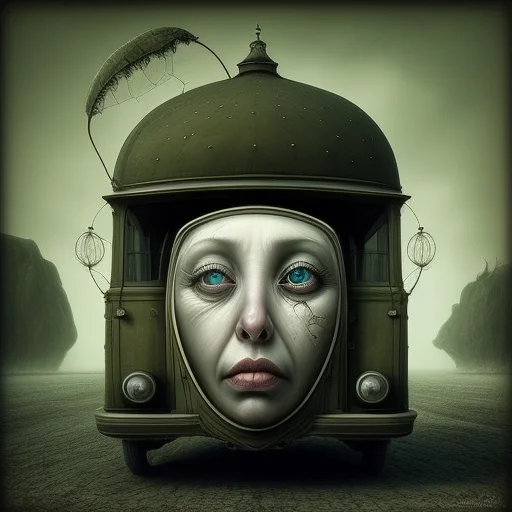 Surrealsteampunkai, A Car With Faces Behind The Windows