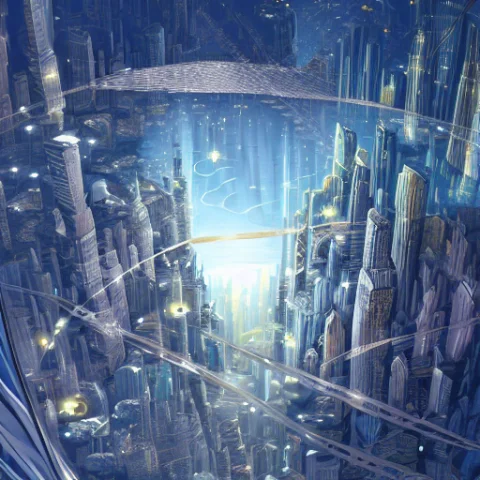 Concept-art Of A City Floating Above A Planet — Stable Diffusion AI Prompt: concept-art of a city floating above a planet