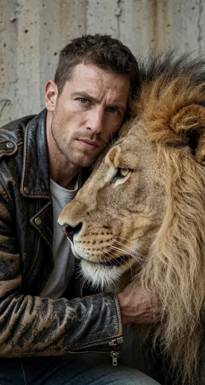 A Gritty, Intense Portrait Of A Man, A Friend Of Real Lion,...