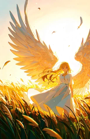 1girl, Solo, Angel, Large Detailed White Feathered Wings, Lo... — Stable Diffusion AI Prompt: 1girl, solo, angel, large detailed white feathered wings, long golden hair, soft...