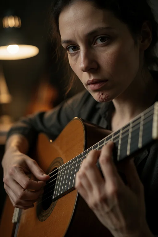 7. A Moody, Photorealistic Close-up Of A Woman With A Heart-...