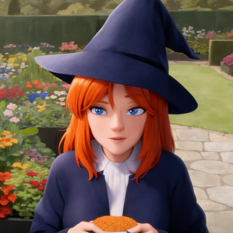 Close Up Of A Ginger Witch, Blue Eyes, Garden Loraspidervers...