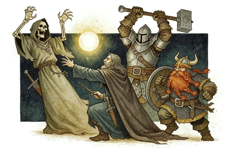 A Dynamic Illustration In The Dragonbanerpg Style, Featuring...