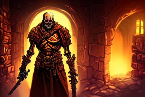 Digital Painting Of A Skeleton In A Gritty Underground Dunge... — Stable Diffusion AI Prompt: digital painting of a skeleton in a gritty underground dungeon, darkest_diffusio...