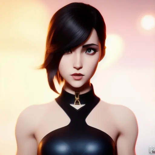 Sexy Cute Brunette With Short Hair Wearing A Choker, Arcanes...