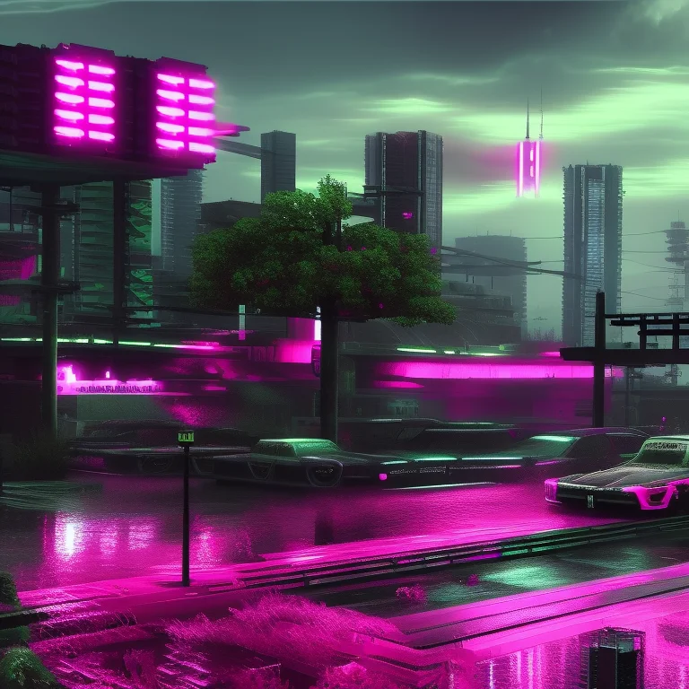 Ffbfneon, Nature Landscape Neon Cyberpunk City, Gorgeous Vie...