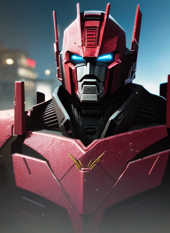 Giant Mecha Optimus Prime Robot, Opt-6000, Night City, Detai...