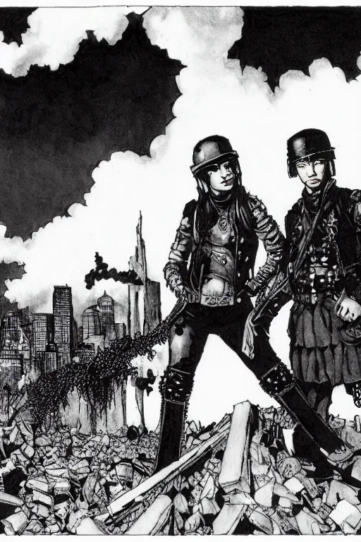 Therpgchargenesafart Epic Warrior Punk Girl And Man Standing...
