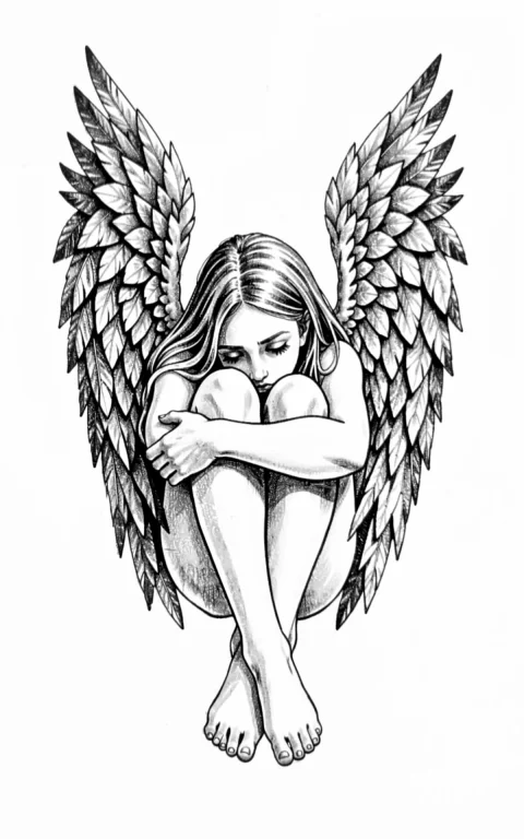 Tattoostencil This Is A Black And White Pencil Drawing Of A...
