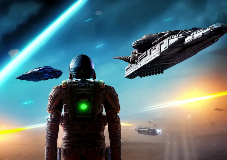 A Lone Soldier Stares Up At A Davespaceone As It Flys Over F...