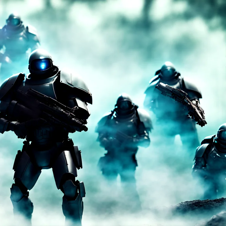 Photo, A Cyborg Police Force Fights Against Crime Scififanta...
